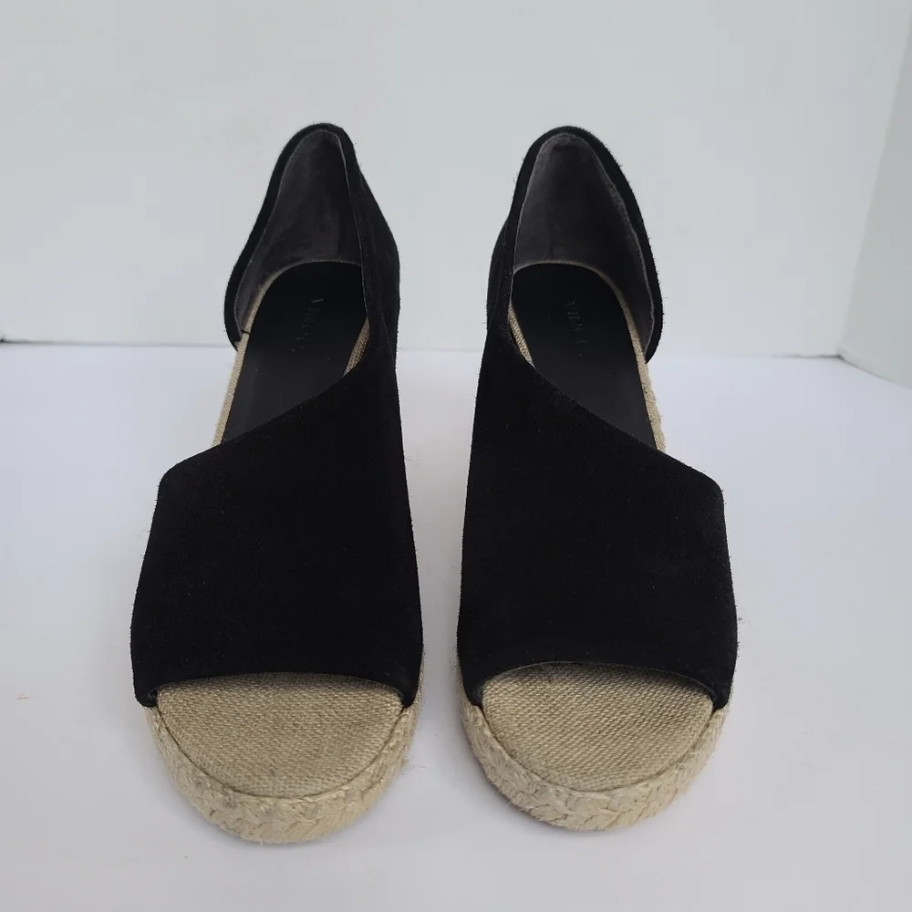 Vince | Sutton Espadrille Wedge Heel Sandal Black